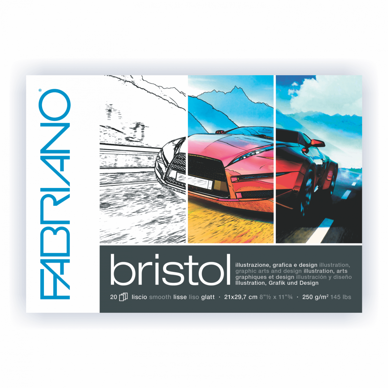 BLOCK FABRIANO ENCOLADO "BRISTOL" A4 X 20 HOJAS - 250GR.