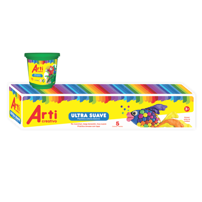 PLASTILINA ULTRA SUAVE ARTI CREATIVO - BÁSICO X 5 UND.
