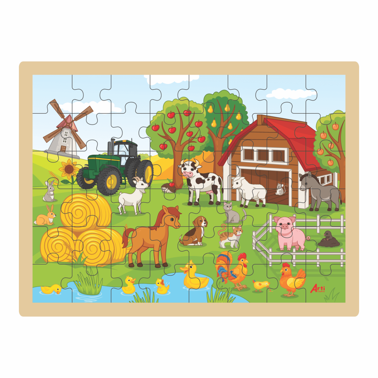 JUEGO DIDACTICO ROMPECABEZAS EN MADERA DIVERSION EN LA FINCA X 48 PZAS. Tienda UTIL