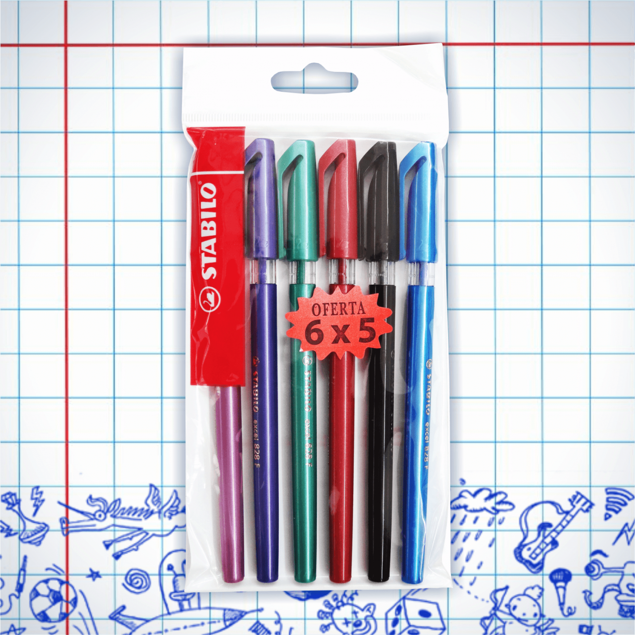 LAPICEROS STABILO "EXCEL" - 5 + 1 GRATIS