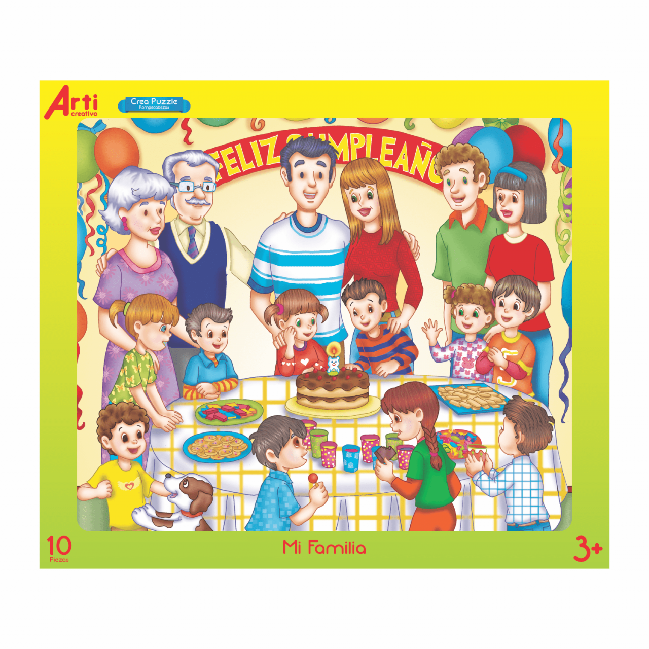 ROMPECABEZAS DE CARTON "MI FAMILIA" X 10 PZAS. ARTI CREATIVO