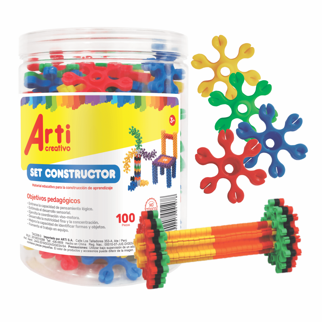JUEGO DE CONSTRUCCION "SET CONSTRUCTOR" X 100 PZAS. ARTI CREATIVO