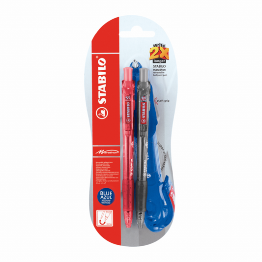 LAPICEROS STABILO "MARATHON" - BLISTER X 2 UND. (NEGRO Y ROJO)