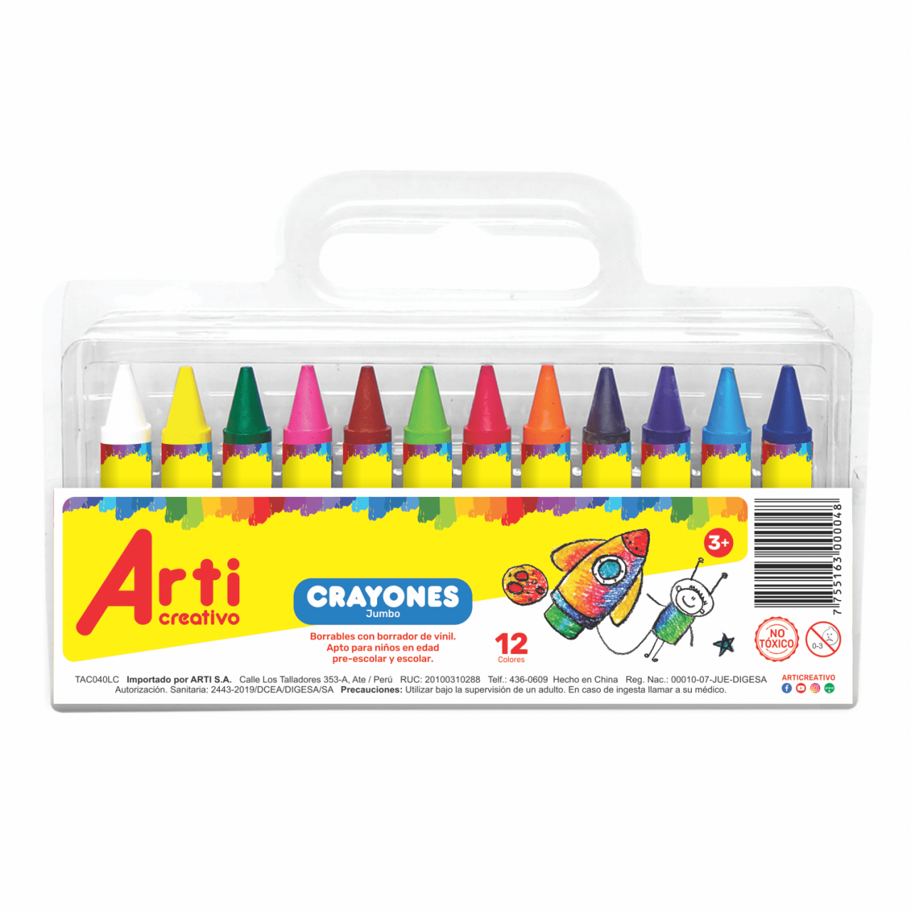 CRAYONES JUMBO X 12 UND. ARTI CREATIVO