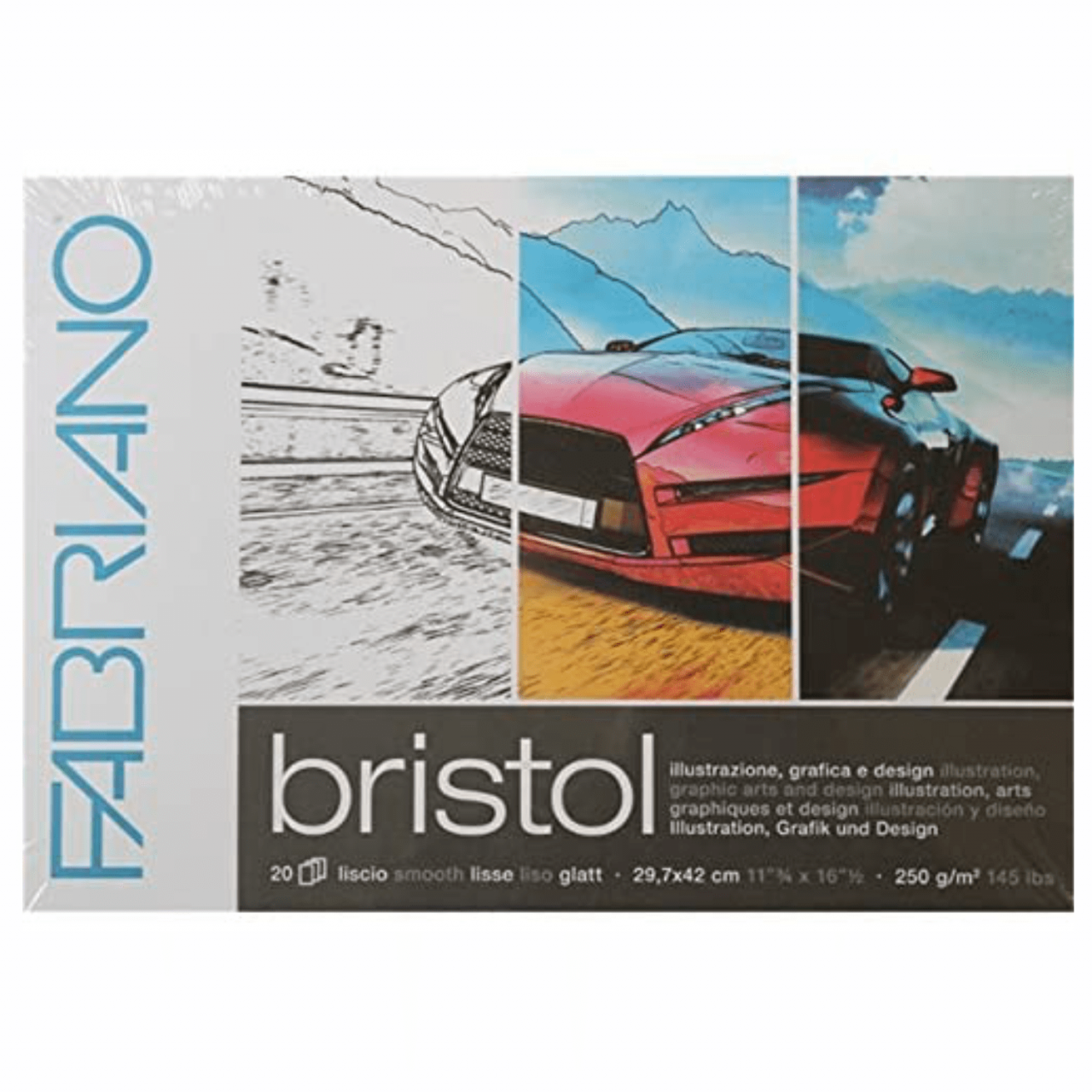 FABRIANO BLOCK DE CARTULINAS ENCOLADO "BRISTOL" X 20 HOJAS