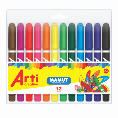 PLUMONES JUMBO "MAMUT" ARTI CREATIVO  X 12 UND.