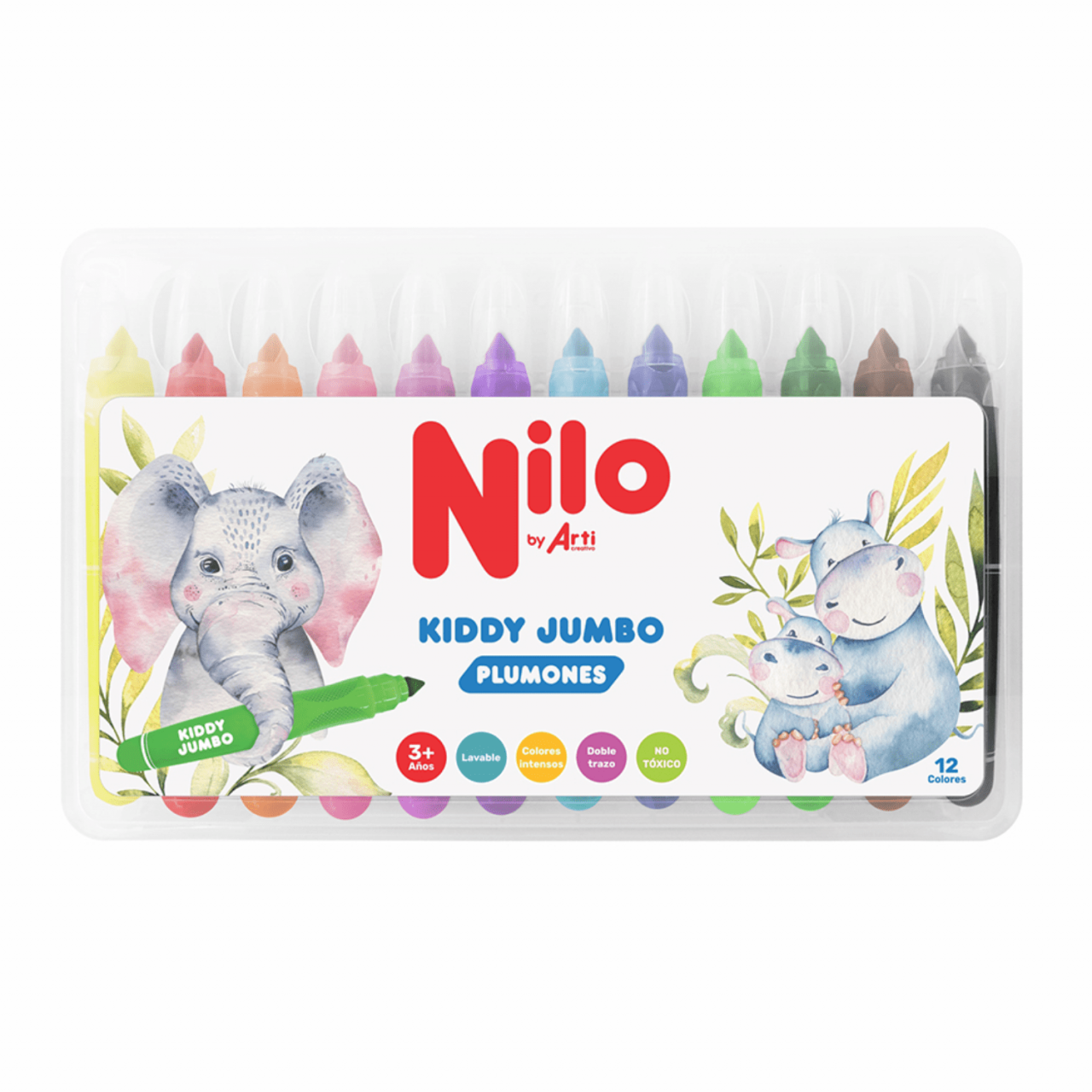 PLUMONES NILO KIDDY DOBLE TRAZO - JUMBO X 12 UND.