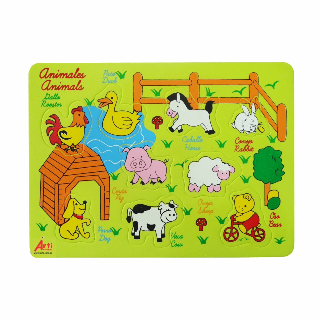 JUEGO DE ENCAJE EN GOMA EVA "ANIMALES" - ARTI CREATIVO