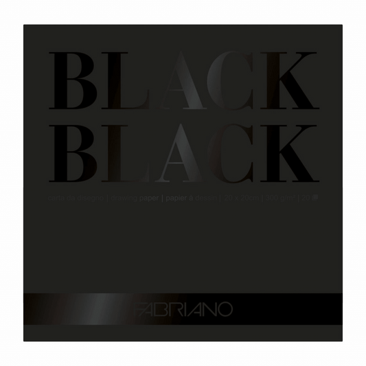 BLOCK FABRIANO "BLACK BLACK" 20 X 20 CM