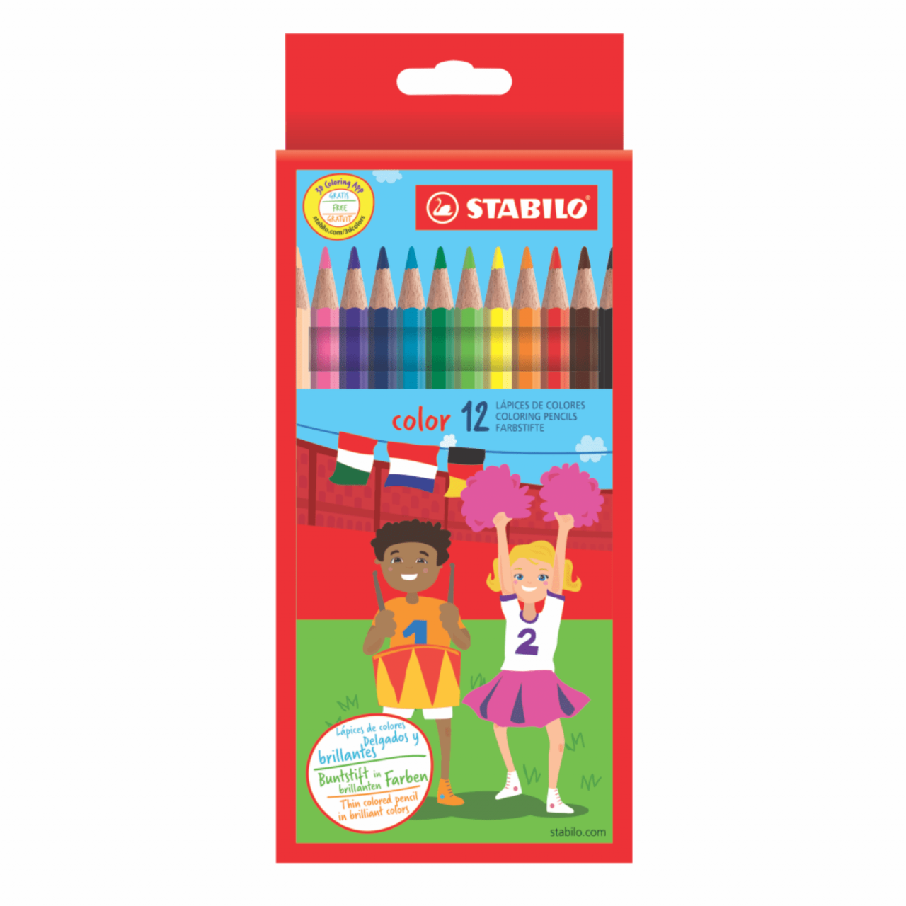 LÁPICES DE COLORES STABILO X 12 UND.