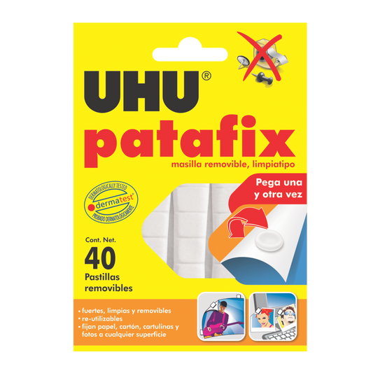 LIMPIATIPO MASILLA REMOVIBLE UHU "PATAFIX" X 40 PZAS.